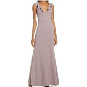 LULU'S Sz L Mauve Perfect Opportunity Ruffle Mermaid Formal Maxi dress NEW B98